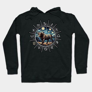 ZODIAC Taurus - Astrological TAURUS - TAURUS - ZODIAC sign - Van Gogh style - 2 Hoodie